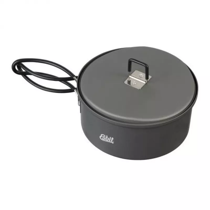 Pot ESBIT PT1100HA matkakööginõud — Alumiiniumpott 1,1 L, Ø14,8 cm, 227 g, must