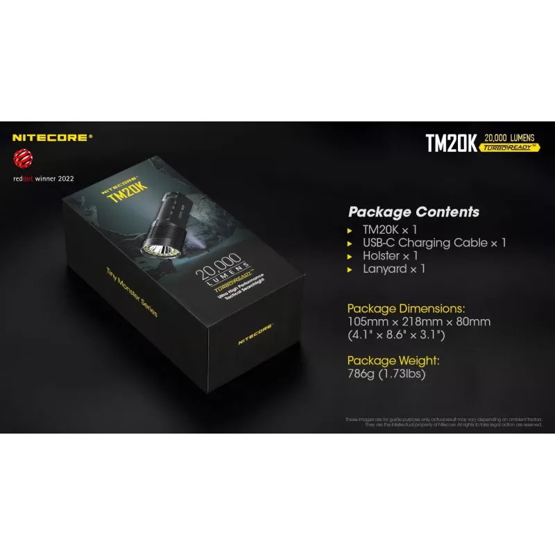 Taskulamp Tiny Monster SERIES/20000 Luumenit TM20K Nitecore