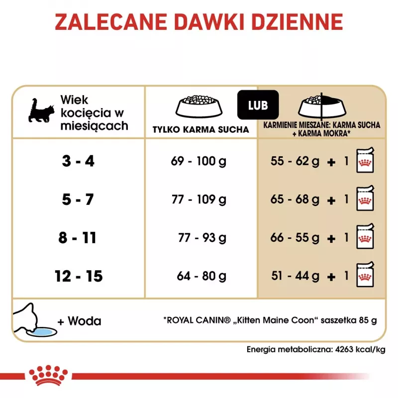 Kuiv kassitoit Royal Canin Maine Coon Kitten 2 kg — linnuliha, valk 36%, rasv 23%