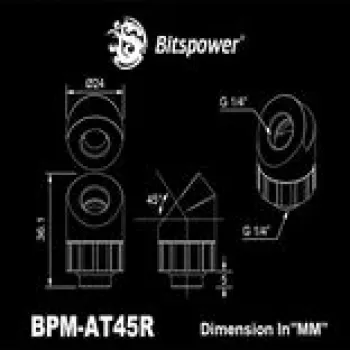 45° pöördliitmik BitsPower Artemis – Arctic Valge (BPM-AT45R-WH)