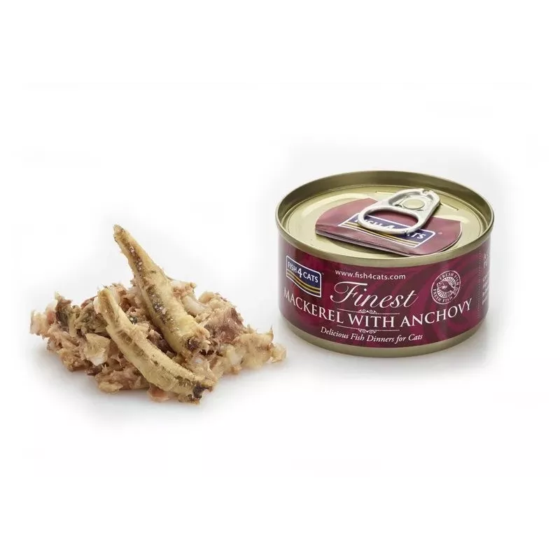 FISH4CATS Makrell anšoovisega - märg kassitoit - 70g