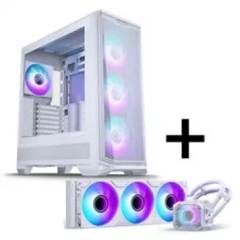 PHANTEKS Eclipse G400A PC-korpus + Glacier M25 Gen2 AiO-vedelikjahutus - Valge