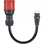 go-e Adapter Gemini flex 22 kW, CEE punane kolmefaasiline toide 32A > majapidamispistikupesa (must, 30 cm)