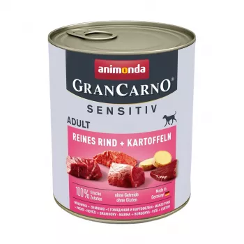 Märg koeratoit animonda GranCarno Pure Beef + Potatoes Adult 800 g, 78% niiskust, 9% valku, soja- ja gluteenivaba