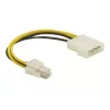 DeLOCK kaabel P4 isane Molex 4pin isane Mitmevärviline 0,13 m