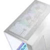 PC korpus MODECOM Volcano Panorama Midi Tower valge — micro ATX, karastatud klaas, ARGB, USB-C, toetab GPU-d 400 mm