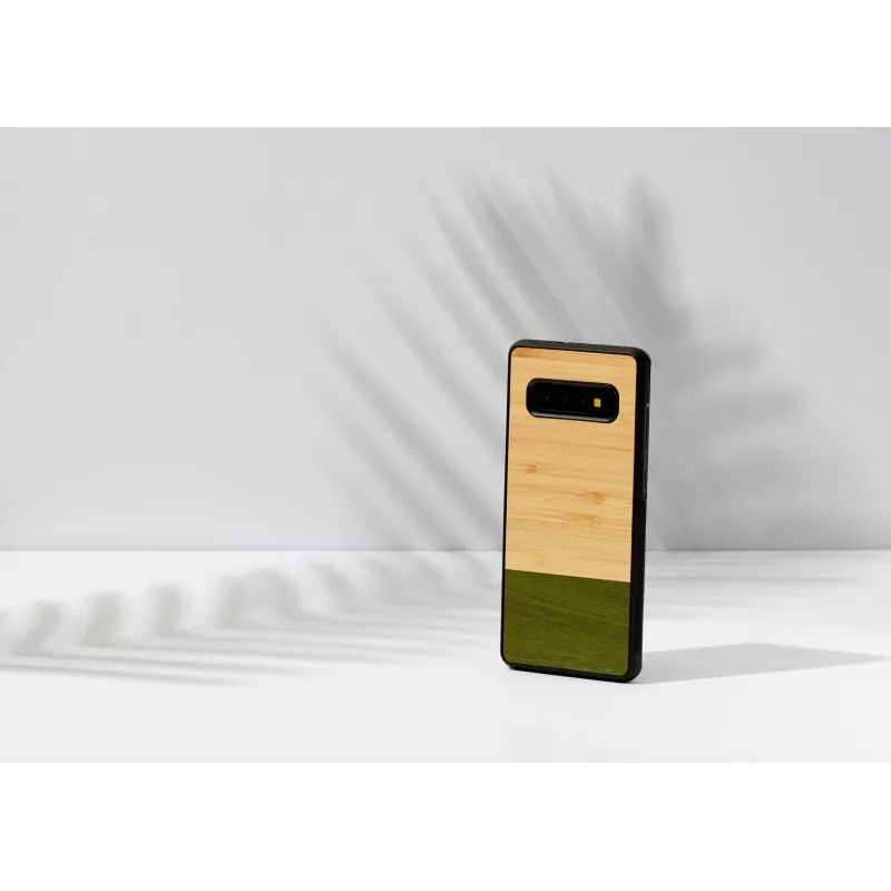 Nutitelefoni ümbris man and wood Samsung Galaxy S10 Plus jaoks — bambusmets must