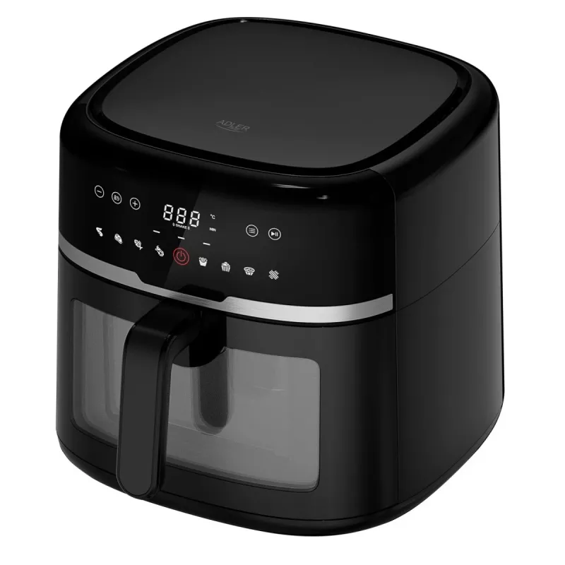 Adler AD 6318 kuumaõhufritüür, 8 l, 2500 W, LCD-ekraan, 9 programmi, must