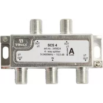 Triax SCS 4 - kaablijaotur - 75 oomi - 5 - 2400 MHz - hõbedane - valge - emane/emane - 11,5 dB (349824)