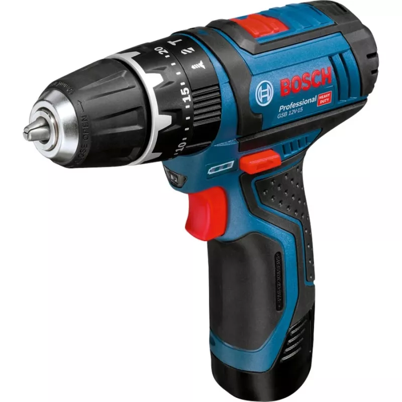 Bosch GSB 12V-15 Professional 1300 RPM Must, Sinine