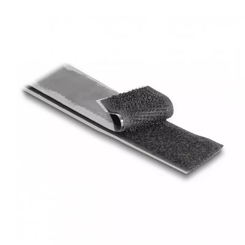 DeLOCK Tugev haak- ja aasateip isekleepuv 25 m x 25 mm must