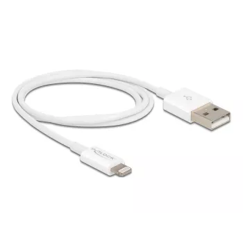 USB-andme- ja laadimiskaabel DeLOCK 83000 iPhone'i, iPadi ja iPodi jaoks, valge, 1 m