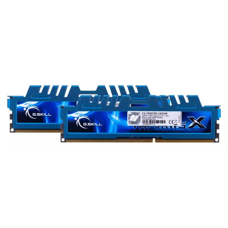 G.Skill 16GB Ripjaws X kahe kanaliga mälukomplekt – sinine (2x 8GB, DDR3 1600MHz, 1,5 V, F3-1600C9D-16GXM, XMP valmis)