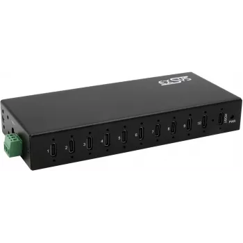 10-pordiline USB 3.2 Gen 2x1 jaotur Exsys EX-12270HMS, 79,5 W toiteedastus
