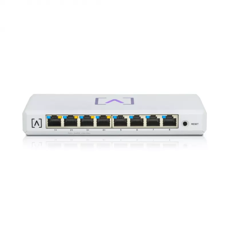 Alta Labs S8-POE võrgulüliti Hallatav Gigabit Ethernet (10/100/1000) Power over Ethernet (PoE) Valge