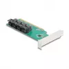 DELOCK PCIe x16 bifurkatsioonikaart 4 × sisemise SFF-8643 NVMe jaoks, madalprofiiliga