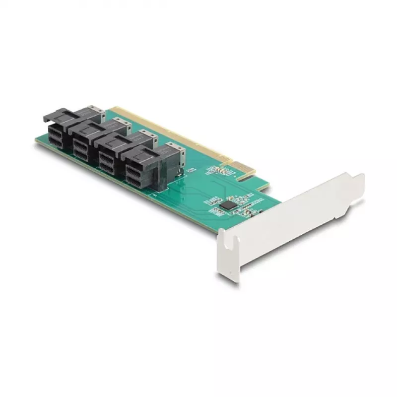 DELOCK PCIe x16 bifurkatsioonikaart 4 × sisemise SFF-8643 NVMe jaoks, madalprofiiliga