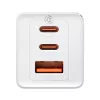 Seinakallija Baseus GaN5 Pro 65W — USB + 2×USB-C (QC3.0, PD3.0) koos 1 m USB-C kaabliga, valge
