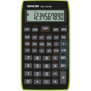 Kalkulaator SENCOR SEC 105 GN LCD 10-kohaline kaasaskantav põhifunktsioonid roheline