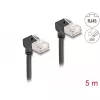 DeLOCK RJ45 võrgukaabel Cat.6A S/FTP õhuke 90° alla 5 m must