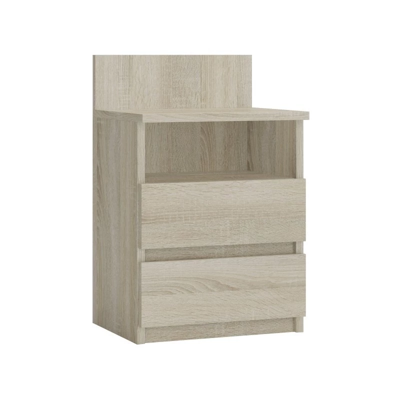 Öökapi pealispind e-pood M1 SONOMA MAT, tammepuuvineer, 2 sahtlit, 400×320×590 mm