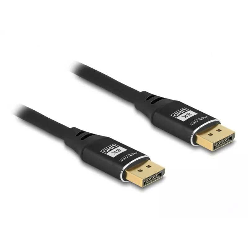 DeLOCK DisplayPort-kaabel 8K 60 Hz 3 m Must Metallist