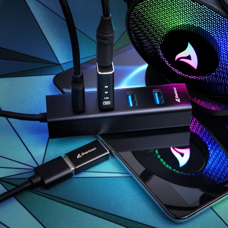 Sharkoon Liidesejaotur USB 3.2 Gen 1 (3.1 Gen 1) Type-C 5000 Mbit/s Must