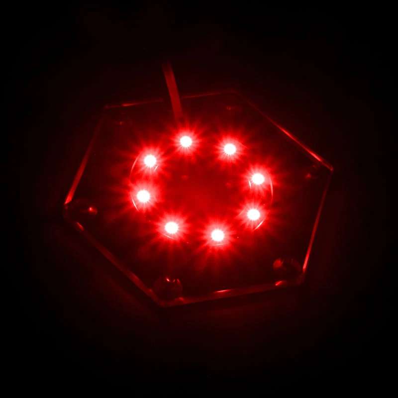 Kinnituskomplekt BitsPower Hexagon BP-WTHU-RGB — akrüül, läbipaistev, 91,4×80×6,5 mm