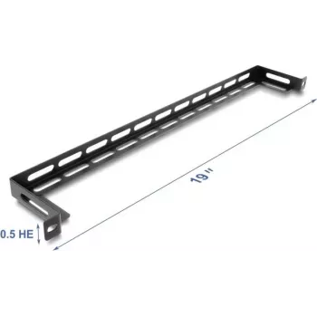 Paigalduskomplekt DELOCK 67462 must metall 19-tolliste raamide jaoks L-kujuline paneel kaablisideme kinnitusega