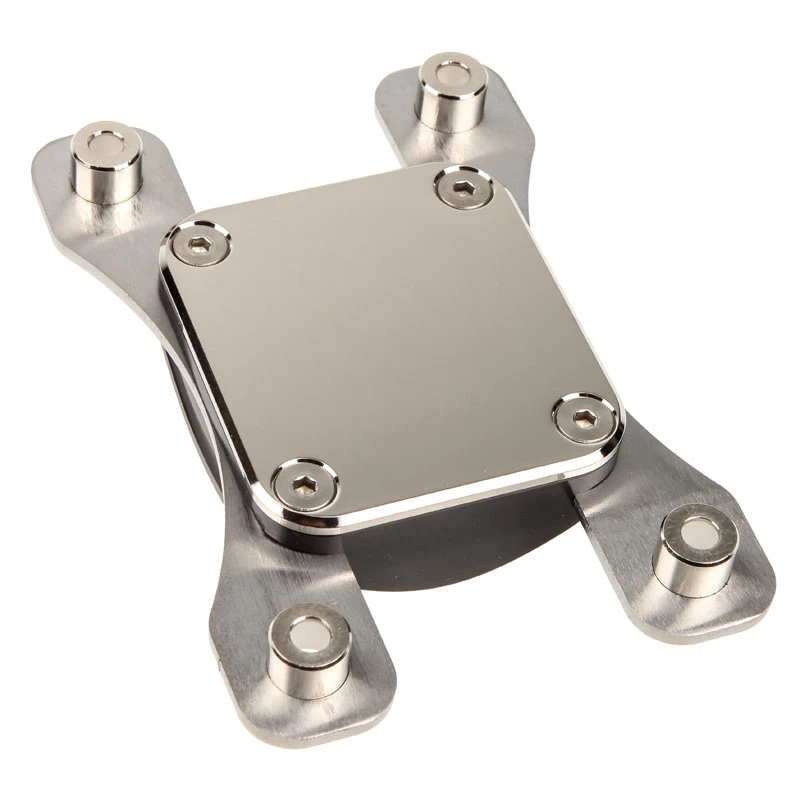 Veeblokk Aqua-Computer 21703 — atsetaal/nikkel, pesa AM4, 111×75×22 mm, must/hõbedane