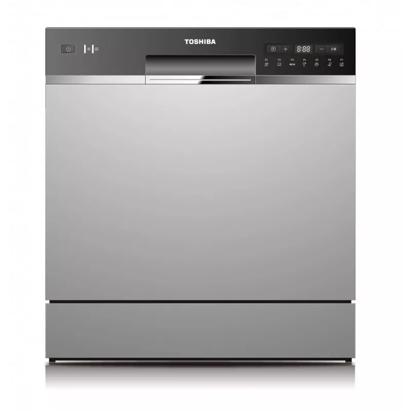 Sisseehitatav nõudepesumasin Toshiba DW-08T2EE(S)-PL — 8 komplekti, F-energiaklass, 49 dB, 55×59×50 mm