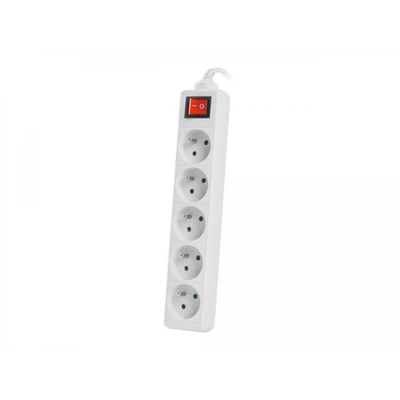 Pikendusjuhe Lanberg PS1-05E-0150-W 1,5 m 5 pistikupesaga Siseruumidesse Valge