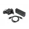 USB-jaotur NATEC MANTIS USB 2.0 Type-B — 4x USB 3.2 Gen 1 Type-A porti, must, 0,8 m kaabel, vahelduvvooluadapter, toitelüliti
