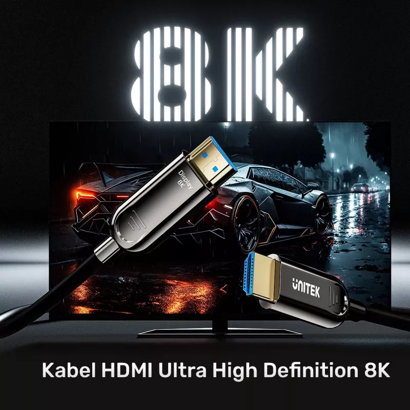 HDMI-kaabel UNITEK C11085GY01-10M 10m 2.1 48 Gbit/s Must