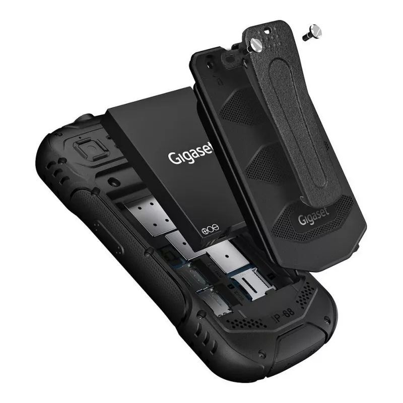 GIGASET GLX 8 ACTIVE must 6,1 cm 2,4-tolline ekraan Push-to-talk funktsioon 2500 mAh aku IP68 2 MP kaamera Dual-SIM Bluetooth