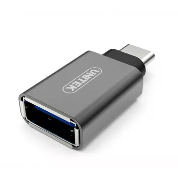 UNITEK Y-A025CGY kaabli liides/sugupuu adapter USB Type-C USB Type-A Metallic