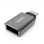 UNITEK Y-A025CGY kaabli liides/sugupuu adapter USB Type-C USB Type-A Metallic