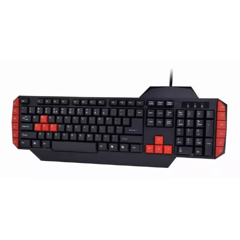 Mänguklaviatuur GEMBIRD GGS-UMG4-02 104-klahviga täissuuruses USB QWERTY USA inglise keel hiirega, must