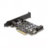 PCI Express x4 kaart DELOCK 90345 kahe välise USB USB-C pordiga