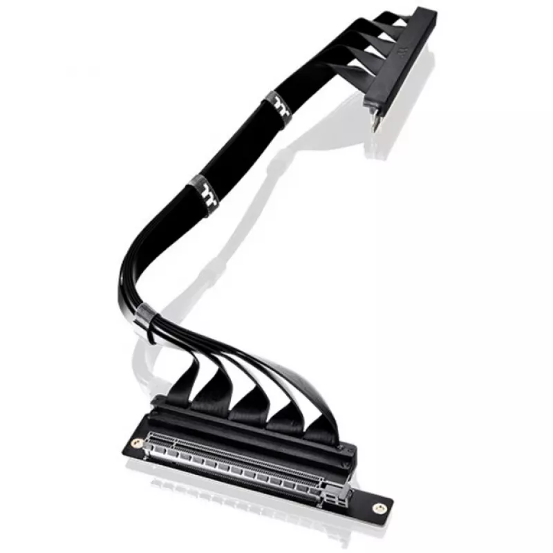 Thermaltake PCI-E 4.0 topelt 90-kraadine riser-kaabel, 40 cm, must