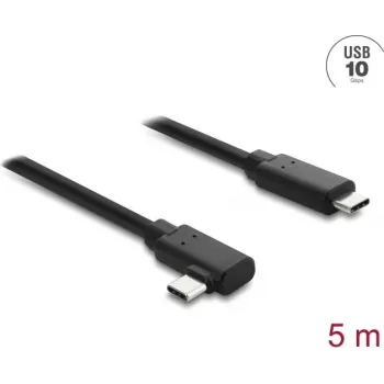 DELOCK aktiivne optiline USB USB-C to USB-C kaabel 10 Gbps, nurga all pistikud, 5 m