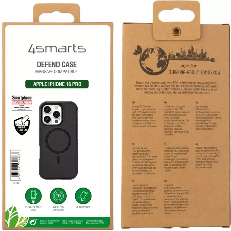 Ümbris 4smarts 541180 iPhone 16 Pro jaoks 16 cm Must