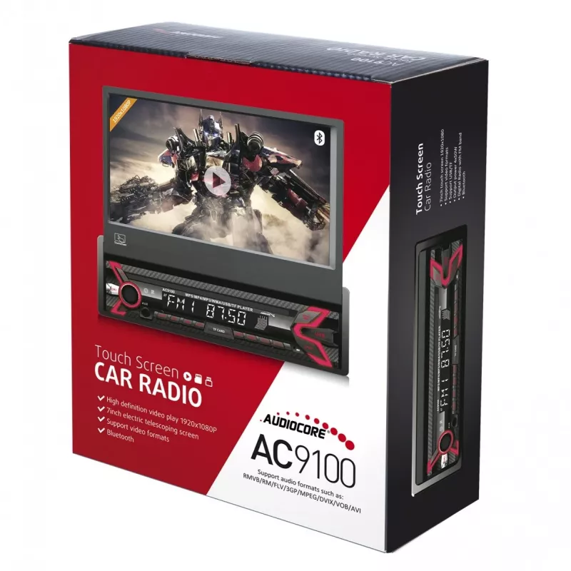 Audiocore AC9100 raadio Auto Digitaalne Must, Punane