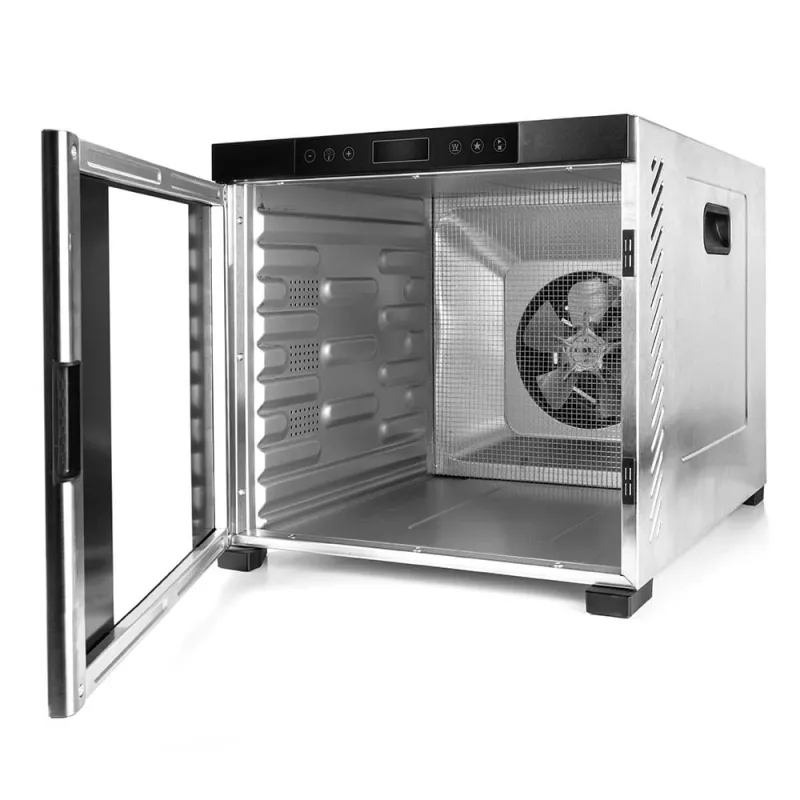 Toidukuivati Rommelsbacher DA1050, roostevaba teras, 5-aluseline (10 roostevabast terasest alust), reguleeritav 35–75 °C, 99 h taimer, 1,6 m² kuivatuspind