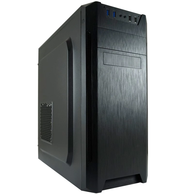 LC Power Classic 7040B - MDT - ATX - ilma toiteplokita - Must, harjatud alumiinium / Must - USB/Audio