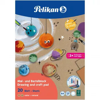 Pelikan Zeichen-and Bastelblock A4.120g/m 20 Sheets Nat. FSC (102360)