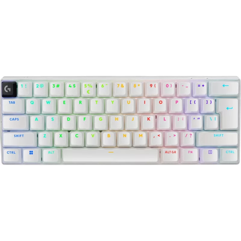 Klaviatuur Logitech G PRO X 60 mängimine USB RF juhtmevaba Bluetooth QWERTY US International valge