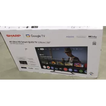 VÄLJAMÜÜK. Sharp 50HP6265E 50-tolline (126 cm) QLED 4K Ultra HD Google TV, Dolby Vision, Dolby Atmos, keskalus | Sharp 50HP6265E | 50 | nutiteler | Google TV | UHD | must | KAHJUSTATUD PAKEND