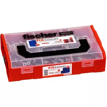 FixTainer - DUOPOWER & DUOSEAL + kruvid, seinapistik helehall/punane, 275-osaline