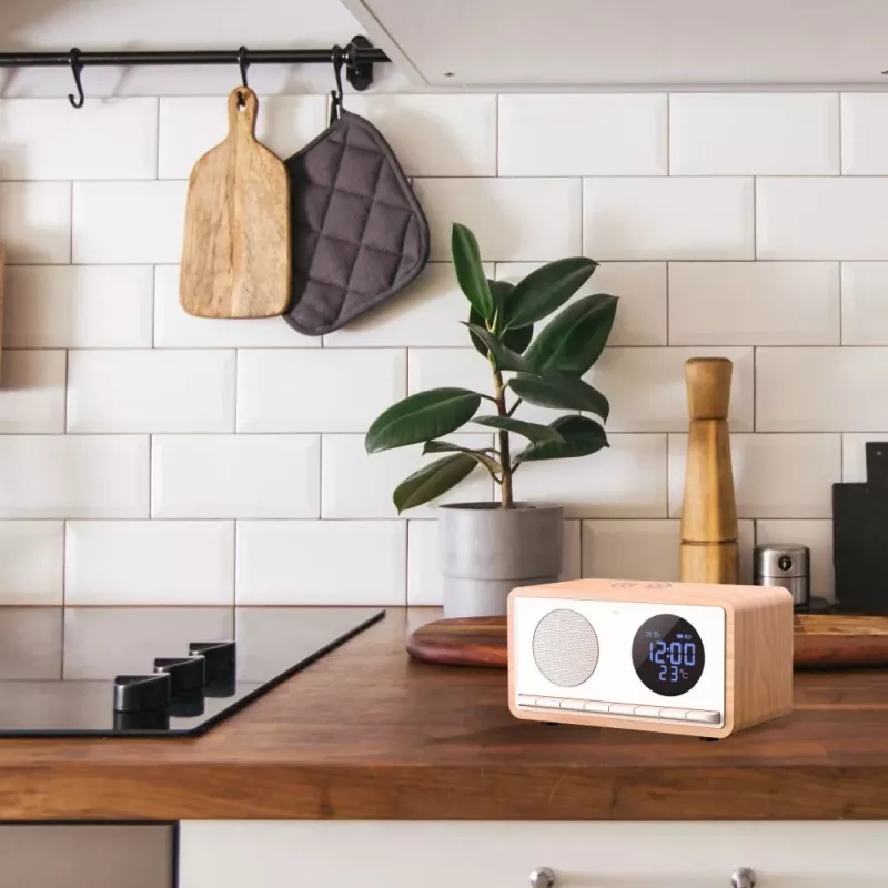 MANTA RDI912W Rimini kellraadio, Bluetooth ja juhtmevaba laadimine, valge